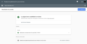 Mobile friendly test